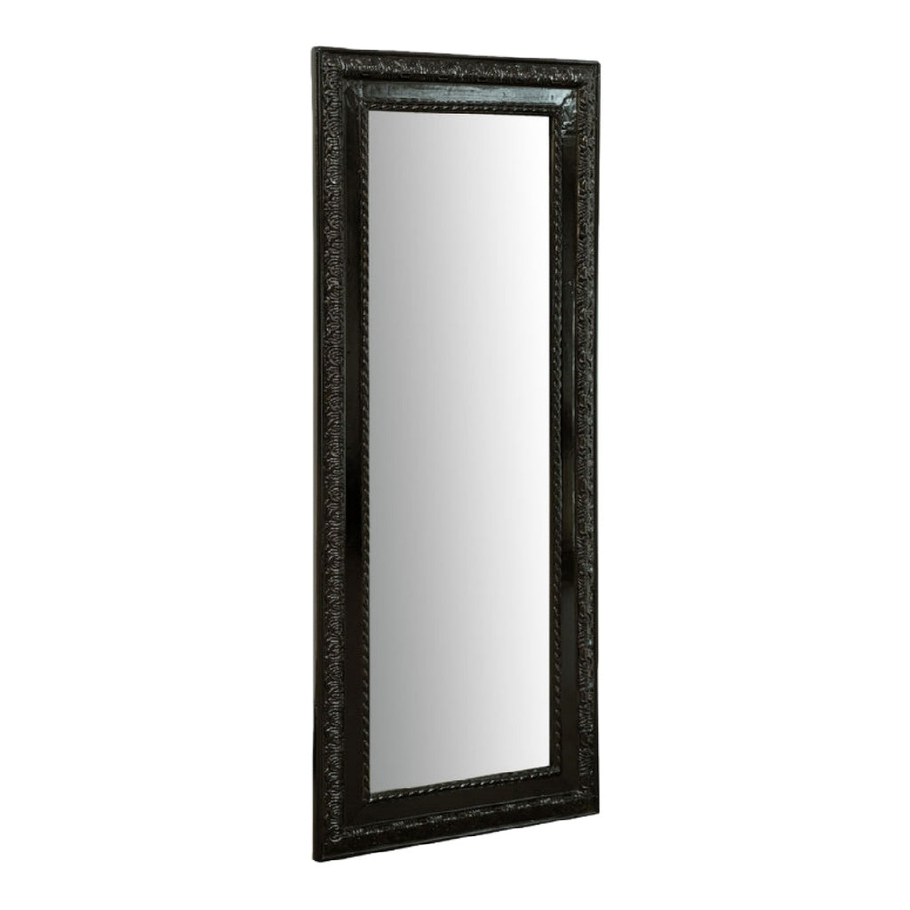 Miroir pleine longueur rectangulaire encadré noir style classique