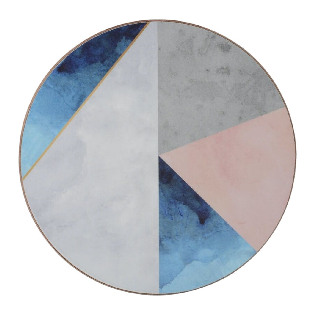 Dessous de verre rond design géométrique abstrait multicolore antidérapant