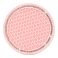 Dessous de verre rond rose antidérapant avec motif géométrique et anneau strass
